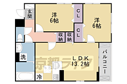 アルカディア 3階2LDKの間取り