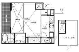 フェリーチェ 1Kの間取図画像