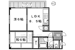 ヤムズビレッジ 2DKの間取図画像