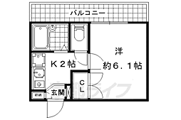 レオパレス明和 1Kの間取図画像
