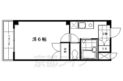 ヒロサンソイル 1Kの間取図画像