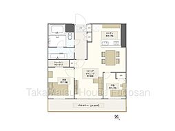 芝浦アイランドケープタワー 2LDKの間取図画像