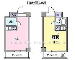 コアプラス洗足 ワンルームの間取図画像