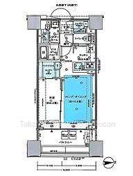 シティタワー銀座東 1LDKの間取図画像