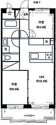 藤和初台コープ2 2LDKの間取図画像