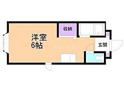 リラハイツ ワンルームの間取図画像
