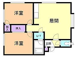 ホワイトバァーチ2 2LDKの間取図画像