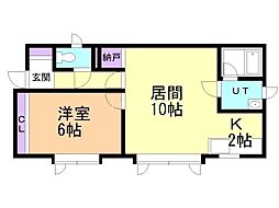 サンハイツ 1LDKの間取図画像