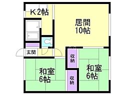 メゾン青葉 2LDKの間取図画像