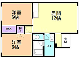 シティハイツA 2LDKの間取図画像
