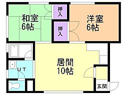 ハイツ43A 2LDKの間取図画像