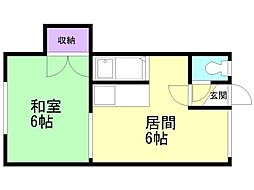 第二伸幸荘 1DKの間取図画像
