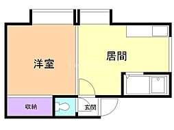 ピュアパレス 1LDKの間取図画像