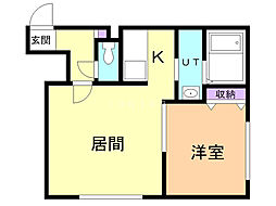 プリマクラッセ環状通東 1LDKの間取図画像