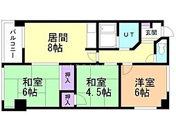 カントリーハイツ清水 3LDKの間取図画像