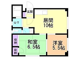 セントラルマンション 2LDKの間取図画像