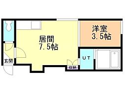 アーバンコート元町8 1DKの間取図画像