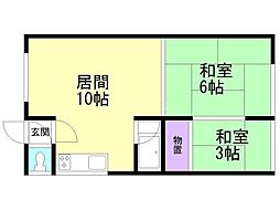 トミイマンション 2LDKの間取図画像