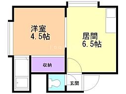 エルパラシオA 1DKの間取図画像