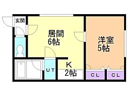 シャネル栄町弐番館 1LDKの間取図画像