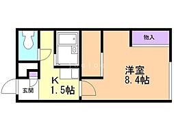 レオパレスパルシティ本町22 1Kの間取図画像