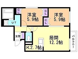 間取図画像 2LDK