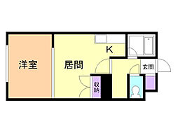 ビッグバーンズマンションN23 1DKの間取図画像