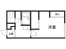 レオパレスK&N 1Kの間取図画像