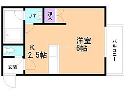 エクセルぴあN30 1Kの間取図画像
