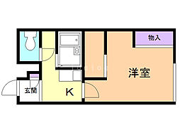 レオパレスK&N 1Kの間取図画像