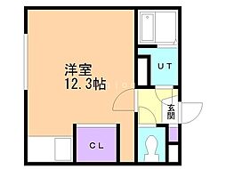 シャトレ美香保公園3 ワンルームの間取図画像