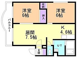 キャッスルアイ 2LDKの間取図画像