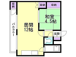 ハイデンス銀嶺 1LDKの間取図画像