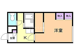 レオパレス北丘珠3 1Kの間取図画像