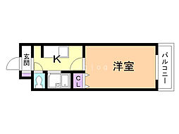 ドミール北10条 1Kの間取図画像