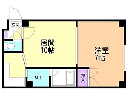 コーポMK89 1DKの間取図画像