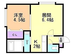 フェリス・ノルテ 1LDKの間取図画像