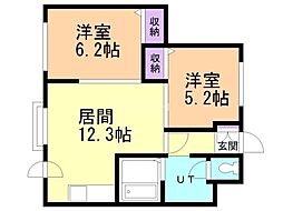 ピュア105 2LDKの間取図画像