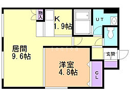 藤井ビル北11条 1LDKの間取図画像