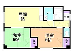 サパーハウス雅 2LDKの間取図画像
