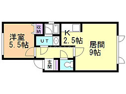 シティハウスN-16 1LDKの間取図画像