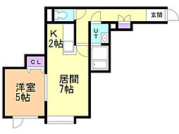 ケントハウス3 1LDKの間取図画像