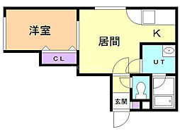 アナーズコテージB 1LDKの間取図画像