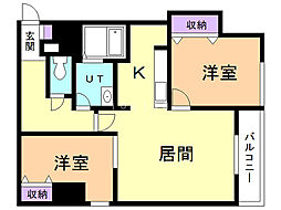 リエタメンテN16 2LDKの間取図画像