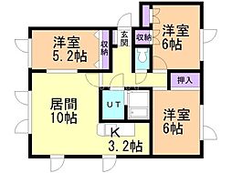 フルハウスN36 3LDKの間取図画像