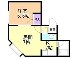マーチハウス 1LDKの間取図画像