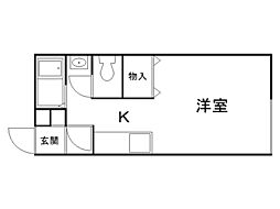 プラザサカエ 1Kの間取図画像
