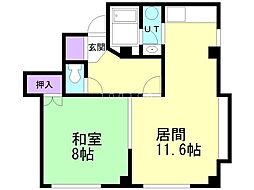 コーポラス東豊 1LDKの間取図画像