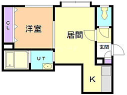 アールズグランデ 1LDKの間取図画像
