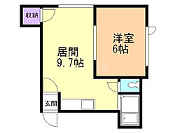 KIRAMECK409 1DKの間取図画像